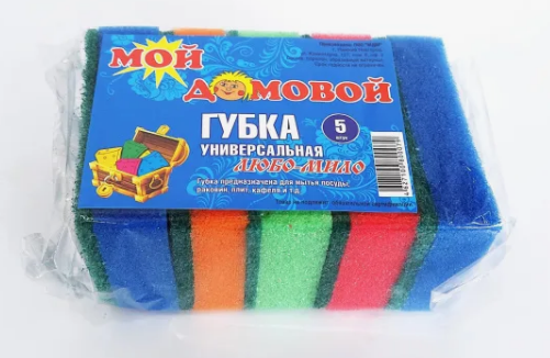 Губка для посуды «Мой домовой» макси (5 шт)