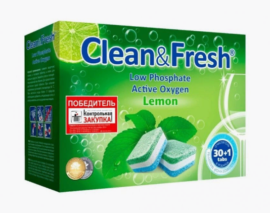 Таблетки для посудомоечных машин «ЛОТТА» Clean Fresh 5 в 1 (30 шт)